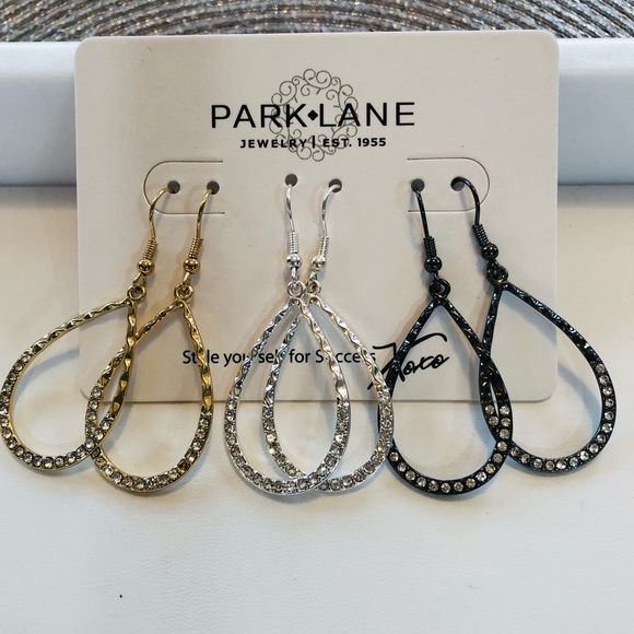 🆕Park Lane Oui Earrings Hematite TearDrop Hooks - Picture 12 of 16